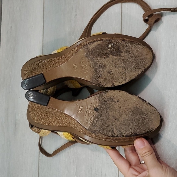 Bottega Veneta Womens Lace Up Wedge Sandals shoes sz 39.5/9.5 - Picture 10 of 14